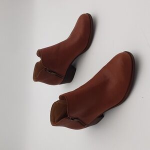 Lucky Brand Ankle Booties Leather Brown 9M Casual Office Vacation Y2K Festival